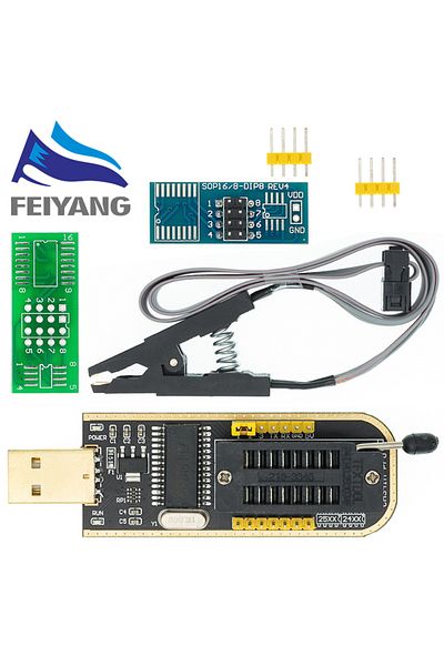 Choice Programmer Set 1pcs Ch341a 24 25 Series Eeprom Flash Bios Usb Programmer Module Soic8 Sop8 Test Cl