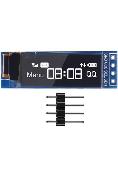 AOKIN White 0.91 Inch Oled Module 0.91" White/blue Oled 128x32 Oled Lcd Led Display Module 0.91" Iic Commu