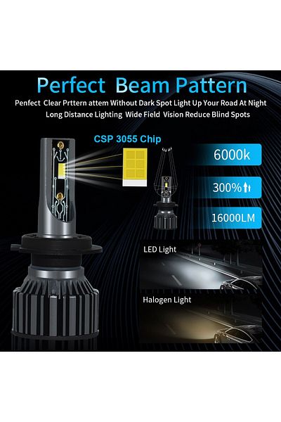 Choice H4 6000k ضوء أبيض موجب H7 H4 Led H1 H11 H8 H9 Hb4 Hb3 9005 9006 مصباح أمامي للسيارة