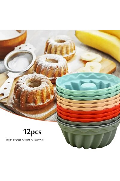 Choice 12 قطعة 【مبيعات ساخنة】12 قالب كيك صغير غير لاصق من السيليكون - مثالي ل...