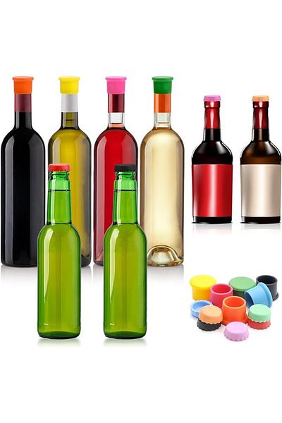 Choice Multi 6pcs Silicone Wine Bottle Caps Silicone Red Wine Bottle Caps Candy-colored Reusable Fresh-keep