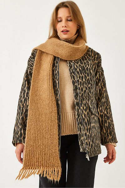 Bianco Lucci Women's Leopard Print Pocket Jacket 50104 60261275