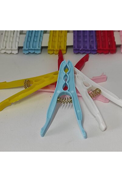 RAMDET أوتاد تجفيف فاخرة بنمط زهور ملونة مكونة من 24 قطعة - مع مشابك ومزالج