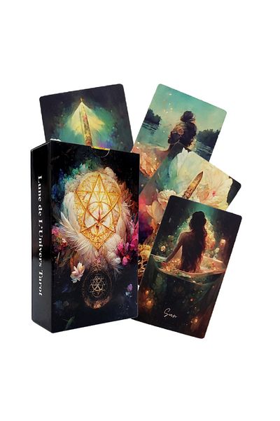 Choice مجموعة بطاقات Tarot Universe Moon Tarot مقاس 12 × 7 سم، 78 بطاقة/مجموعة بطاقات Tarot Fate Divination، لوحة ترفيهية عائلية...