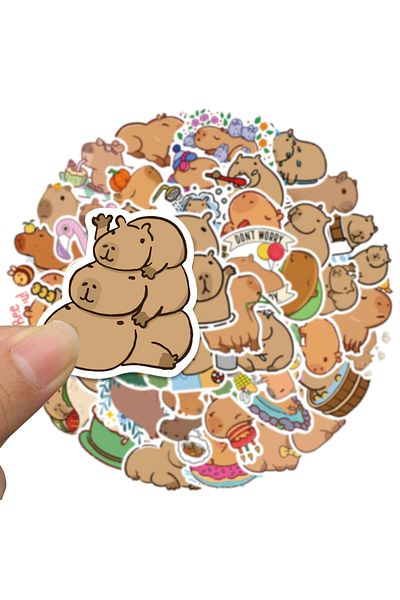 Choice 50pcs 10/50pcs Plump Capybara Cartoon Cute Brown Animals Stickers Scrapbook Laptop Phone Luggage Dia
