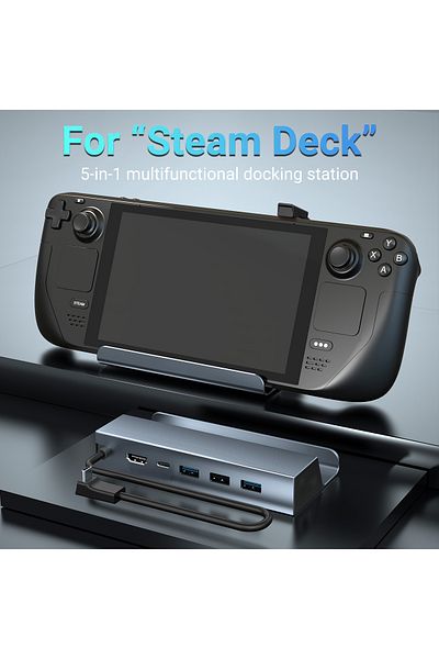 Choice موزع ألعاب USB-C رمادي فضائي 4K@60hz Type-c Docking Station مع 4K HDMI وPD 100W Charging ومنافذ USB2.0