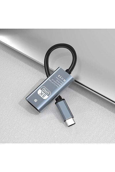 Choice محول USB-C إلى DisplayPort عالي الدقة 8K رمادي، موصل Type-C ذكر إلى موصل Dp أنثى، يدعم 8K 60HZ/4K 120HZ