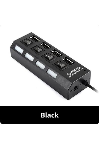 Choice Black 4-port Usb 2.0 Hub One Drag Four Splitter Hub Plug And Play Mini Small Socket Hub /usb 4-port