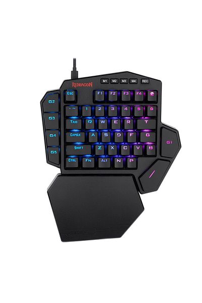 Choice لوحة مفاتيح ألعاب ميكانيكية سلكية USB ذات 42 مفتاحًا بيد واحدة من Green Axis K585rgb Redragon Diti K585 Rgb باللون الأزرق