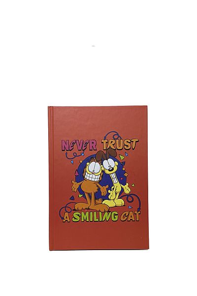 Space License Garfield Never Trust a Hard Cover Ruled Notebook