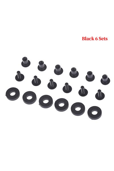 Choice Black 6 Sets Black Steel Short Post Chicago Screw Set Cross Head Perfect For Diy Kydex
