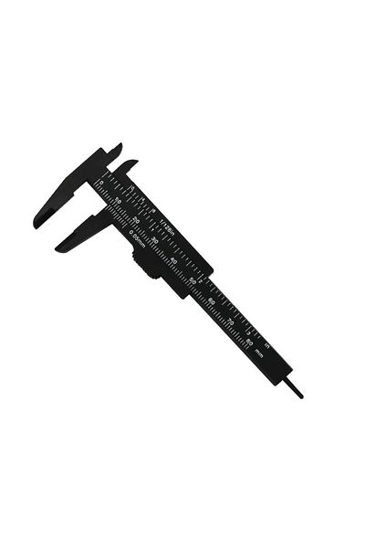 Realmote Black Mini 0-80mm Double Scale Plastic Vernier Caliper Ruler Measuring Student Calipers Measuring To