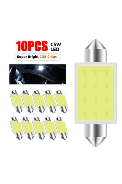 Choice 36 مم 10 قطع C10W C5W LED COB Festoon 31 مم 36 مم 39 مم 41 مم Canbus لقراءة لوحة ترخيص السيارات الداخلية