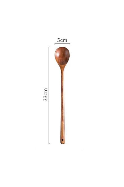 Choice Brown Long Wooden Stirring Spoon, Wooden Spoon With Long Handle, Wooden Spoon For Stirring And Cooki