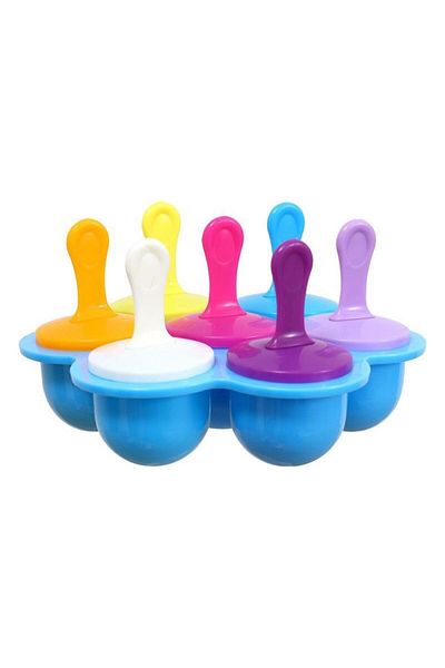 Choice Blue 7 Hole Ice Cream Mold Ice Cream Diy Mold Children's Popsicle Mold Food Filled Plastic Ice Tray
