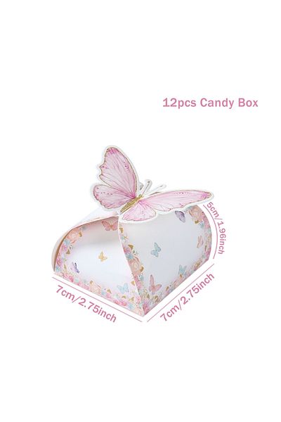 Choice 12pcs Candy Gift Box Purple Pink Butterfly Birthday Party Decorations Wedding Supplies Baby Showe...