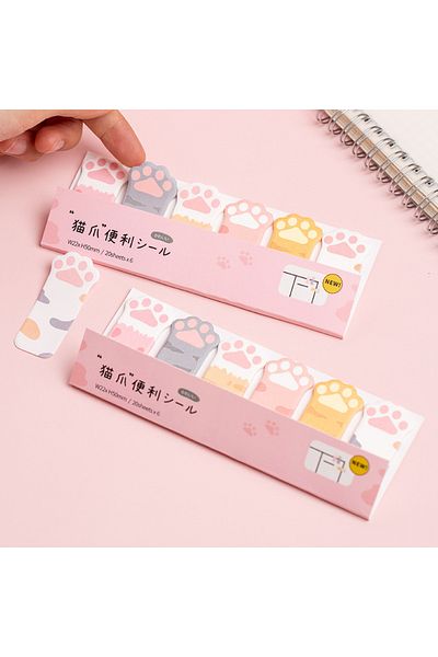 Lytwtw's Kawaii Stationery Cartoon Cat Paw Memo Pad Bookmark Flags Index Tab Sticky Notes Label Paper Stic...