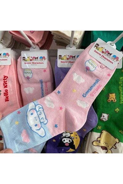 Choice Cinnamoroll Kawaii Sanrio Socks Anime Hello Kitty Kuromi Autumn And Winter Sweet In The Tube Cartoon