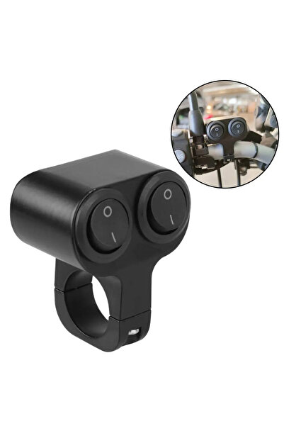 Choice مفتاح مصباح أمامي أسود بمقود دراجة نارية 12 فولت مع زر تحكم مزدوج ومقا...