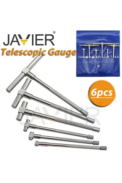 Choice 4/6Pcs Set Telescopic Gauge Set Micrometer Measurement Bore Engineers Kit 8-150mm Hardened Tool S...