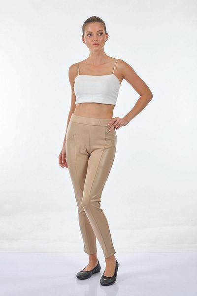 Vedi Leggings de damă slim fit cu detalii din piele minimalistă - stil casual