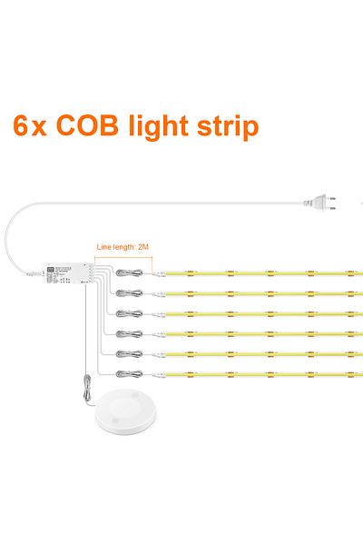 MALITAI Eu Power Plug 1m Warm White 6pcs Led Strip Dimmable Led Cabinet Light Cob Strip Kitchen Shelf Pantry