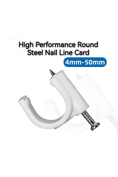 Choice 6mm 100pcs Round Cable Clips 4~16 Mm C Shaped Management Nylon Carbon Steel Nails Line Cord Tie Circ
