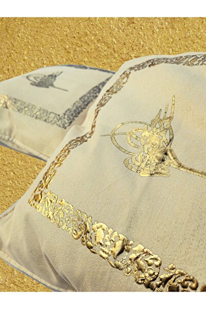 B'Dekor Altın Varak Nakış Desenli 2'li Kırlent Seti, Lüks ve Avangart Koltuk ...