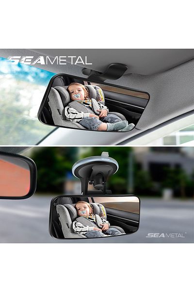 Choice مرآة محدبة داخلية للسيارة بزاوية واسعة من SEAMETAL مع كوب شفط/مشبك 360 درجة ومرآة أطفال للصف الخلفي...
