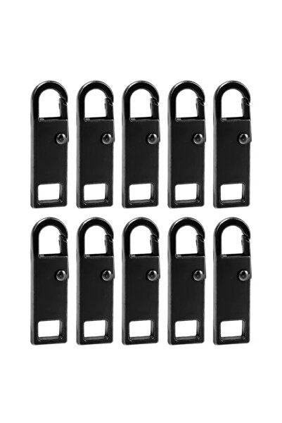 Choice 5PCS black 5/10PCS Metal Zipper Slider Puller Detachable Instant Repai...