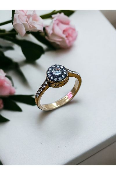 FAYRA ACCESSORIES Zircon Stone Round Minimal Ring