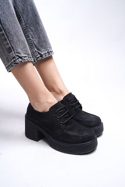 Riccon Γυναικείο Loafer Qerekna Black Suede - Γόβες και κορδόνια 00121500
