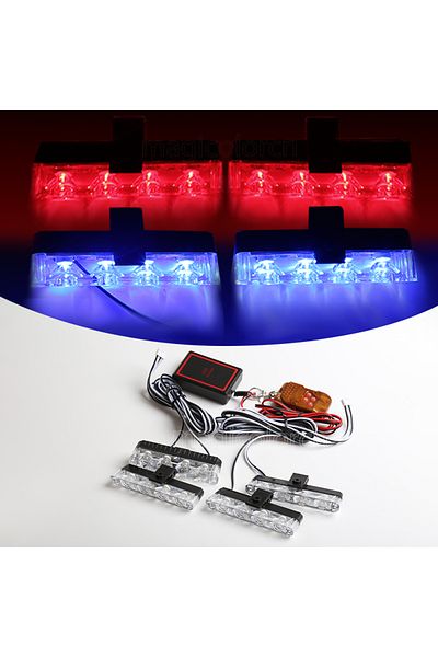Choice Red And Blue Grill Car Led Light Strobe Red Blue Emergency Remote Wireless Control Flash Signal Fir