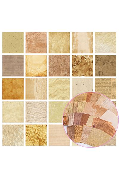 Choice Light Brown 100 Pcs Rainbow Color Texture Background Craft Paper Collage Retro Journal Decorative Di