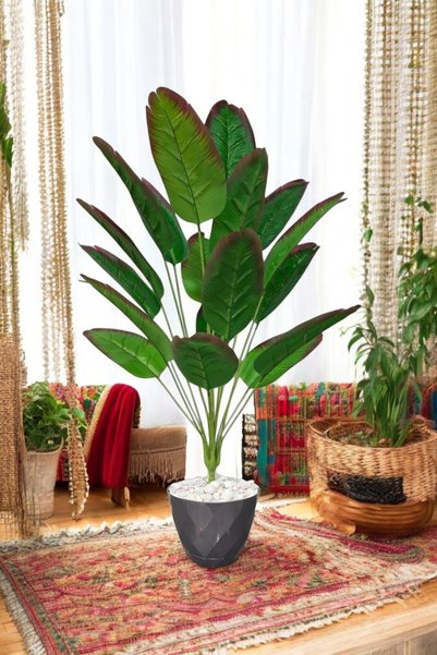 SY Vista Yapay Starliçe - Starliçe 90 cm - Siyah Saksı