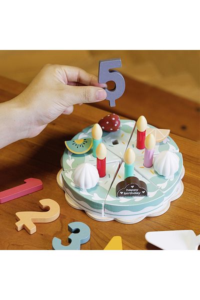 Choice Kids Gifts Fashion Pretend Play  Cutting Wooden Simulation Cream Strawberry Birthday Cake Toy Wit...