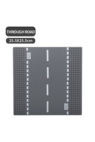 AMAZINGBLOKS لوحة قاعدة مكعبات بناء كلاسيكية من طابق الطريق - منظر المدينة - أشكال الطرق - ألعاب البناء - بريك