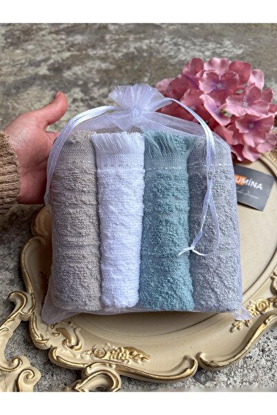 SHUMİNA 4’lü set  30x50cm Renkli Pamuklu Mutfak Havlusu , Tül Keseli, Çeyizli...