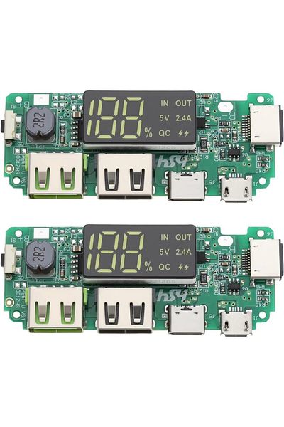 Choice 2pcs 2pcs 18650 Lithium Battery Charger 5v 2.4a Dual Usb Circuit Board Digital Lcd Display Module Wi