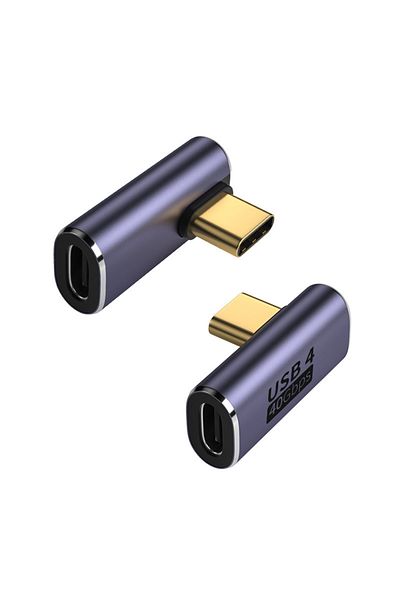 Choice Matte Black Usb4.0 40gbps Otg Type C 90 Degree Adapter 100w 5a Usb C To Type C Fast Charging Convert