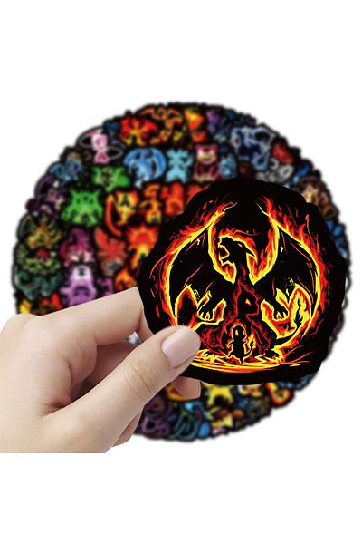 Choice 60pcs 60pcs Neon Pokemon Graffiti Stickers Anime Decorative Laptop Skateboard Phone Waterproof Cool