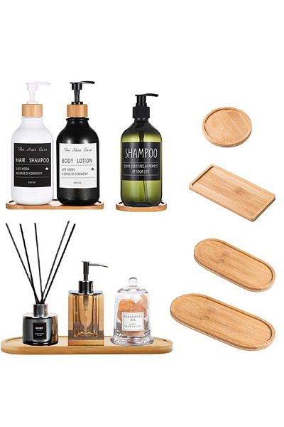 Choice 1Pcs Wooden Soap Dispenser Tray Vanity Countertop Bottles Organizer Holder Square Candles Jewelry...