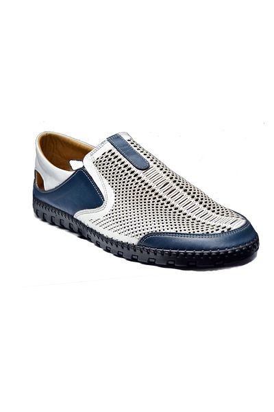 Yeşildaş Khaki Leather Men's Shoes Summer Leather Shoes Real Leather Shoes White Leather Shoes