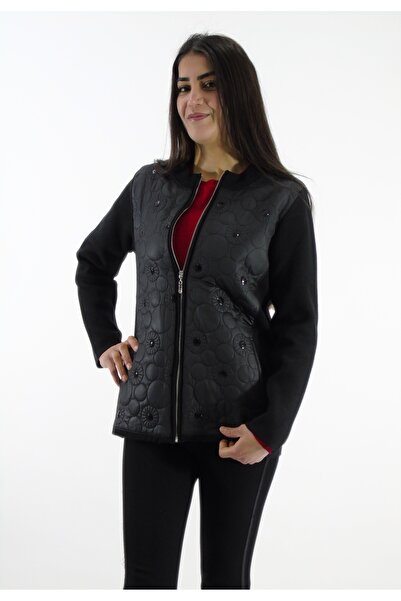 Sementa Crew Neck Front Quilted Knitwear Jacket