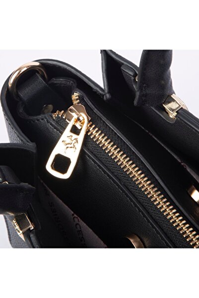Nas Bag Vera Women's Bag - Nas Size, Stylish Midiboy, Three Compartments, Black Hand and Crossbody Bag