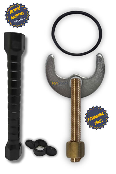 sarıalarm Batarya Musluk Altı Montaj Vidası ( Tek Vidalı ) Montaj Anahtarı Hediyeli