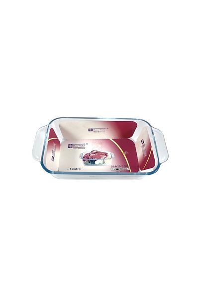 AVCI HOME MAKER Rectangular Glass Loaf And Baking Dish, 1.8 Lt Capacity, 26.4X13 Cm Diameter, 7.7 Cm Height - Clear
