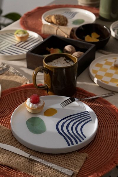 Kevin Seramik 14-Piece 6-Person Modern Breakfast Set
