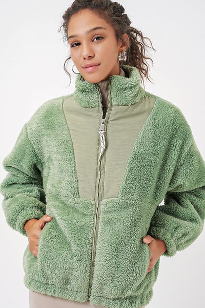 Bigdart 5194 Damen-Plüschmanteljacke – E.Green