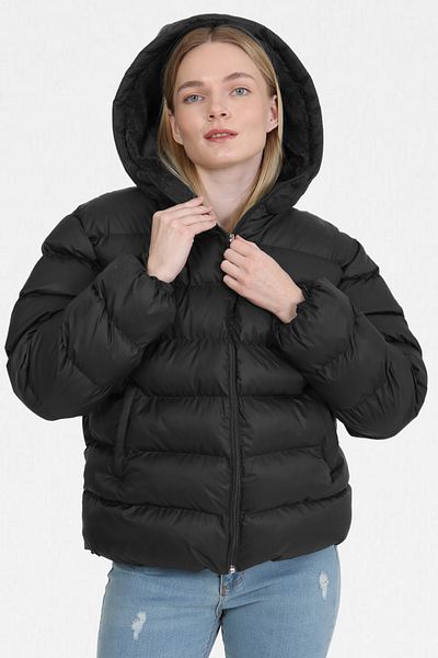 VODENS Thick Waterproof Hooded down Jacket with Black Fur Inside